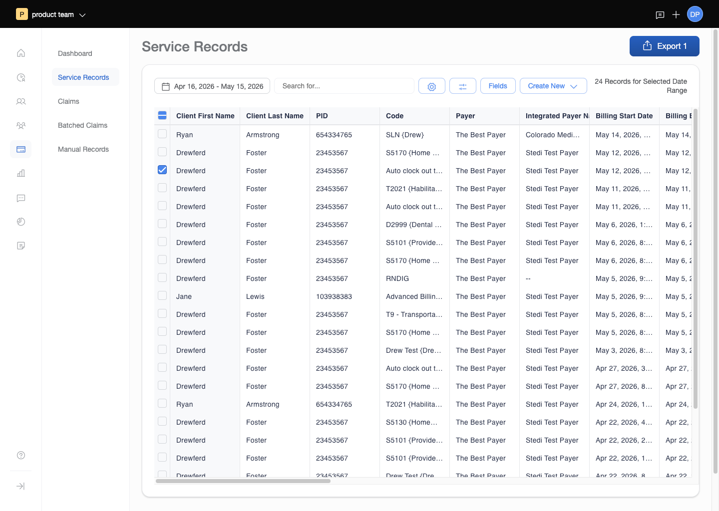 Service records