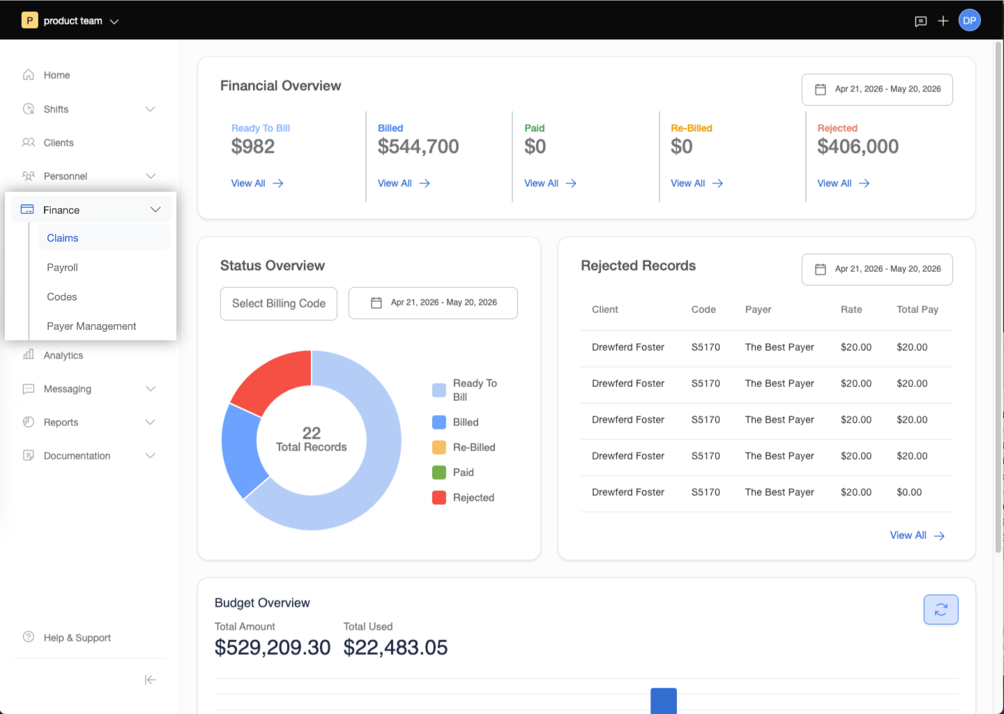 Finance navigation concept