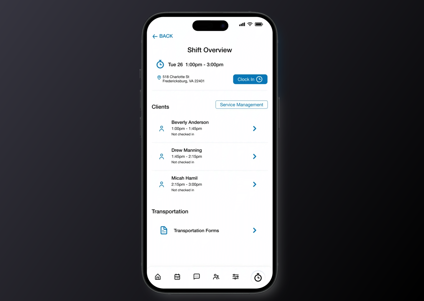 Shift overview