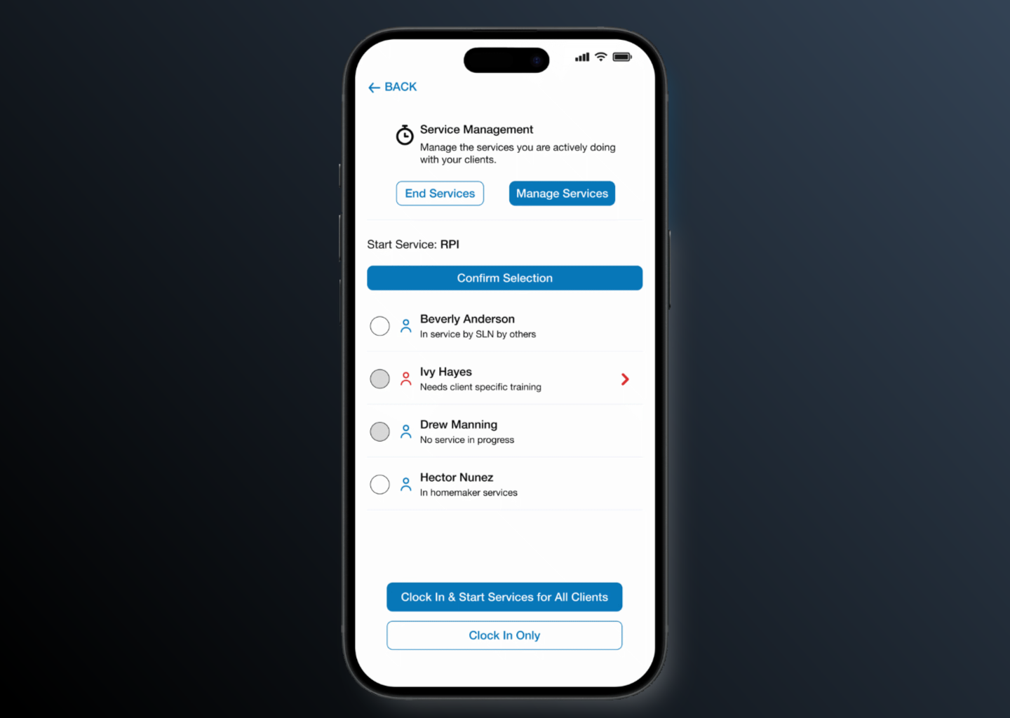 Manage services