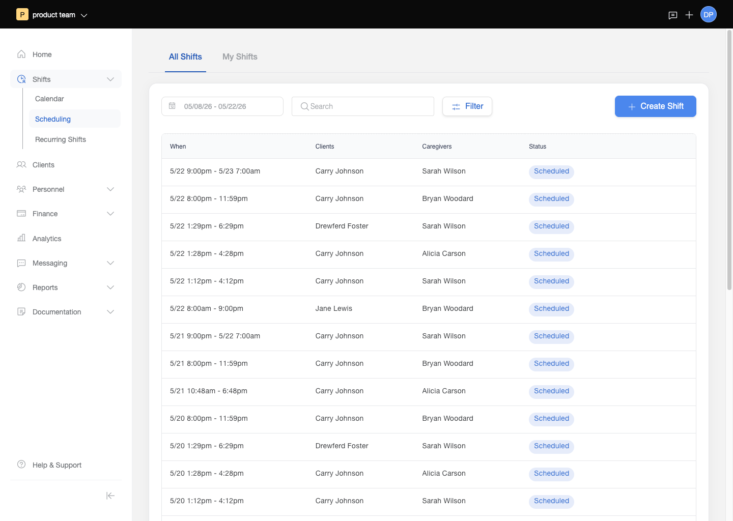 Scheduling module