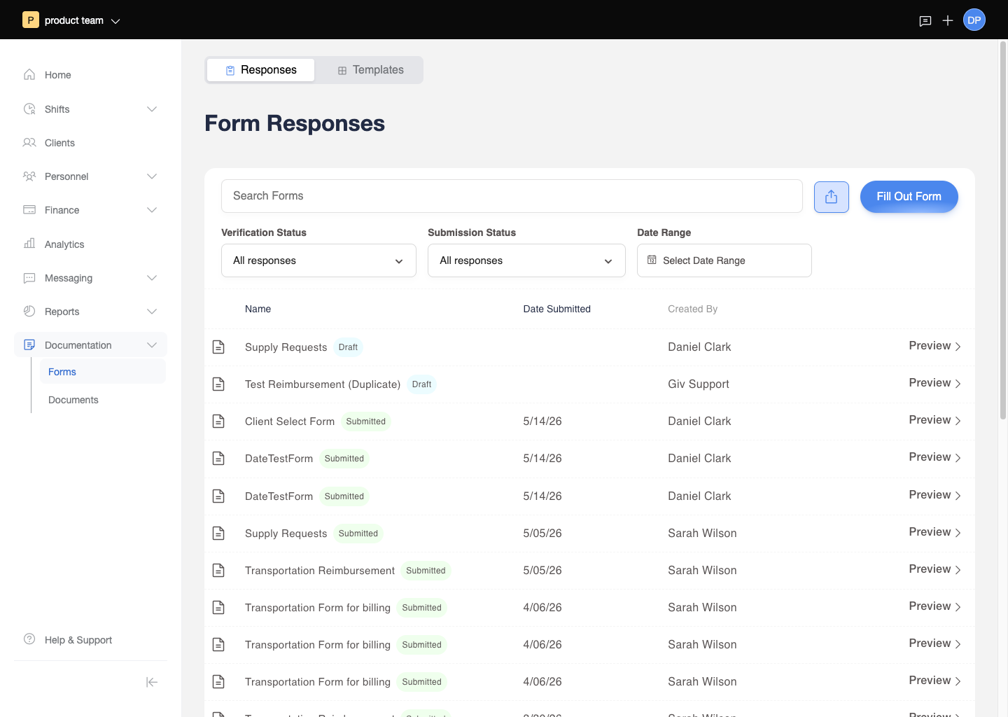 Custom forms builder
