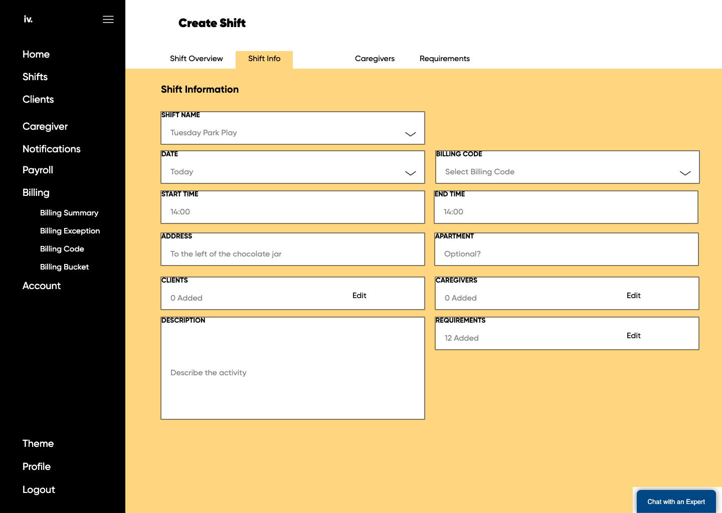 Create shift flow